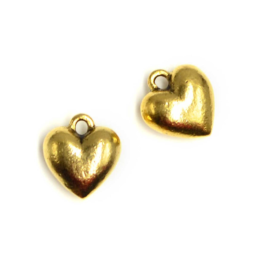 Small Heart Charm- Antique Gold