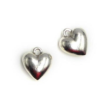 Small Heart Charm- Antique Silver