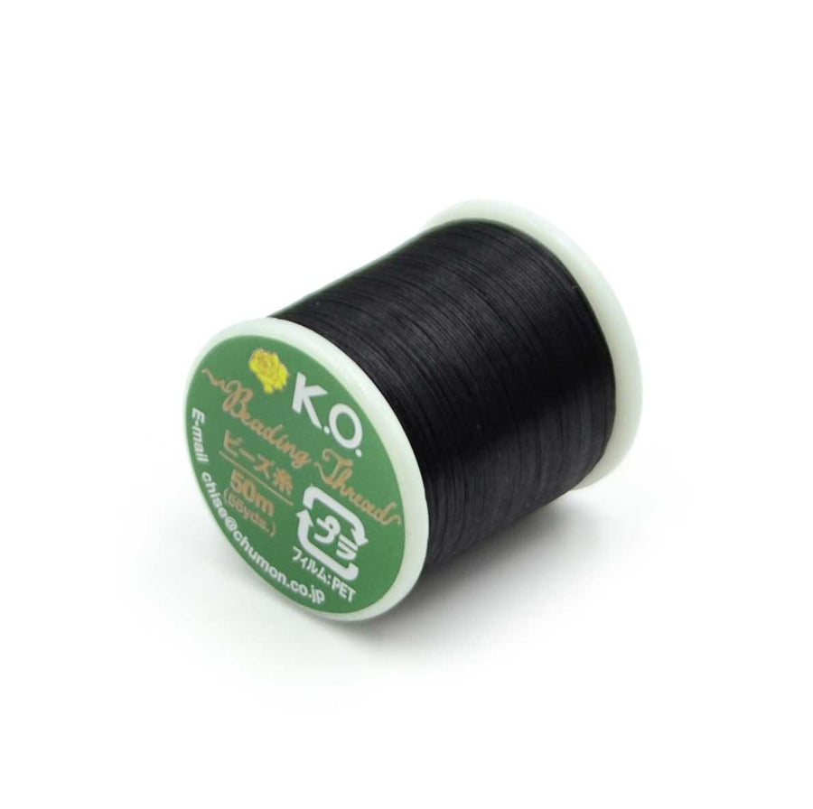 K.O. Beading Thread, Rich Red Japanese Beading Thread 43328 55 Yd, KO  Beading Thread, Size B Beading Thread, Pre-waxed Nylon Beading Thread, 