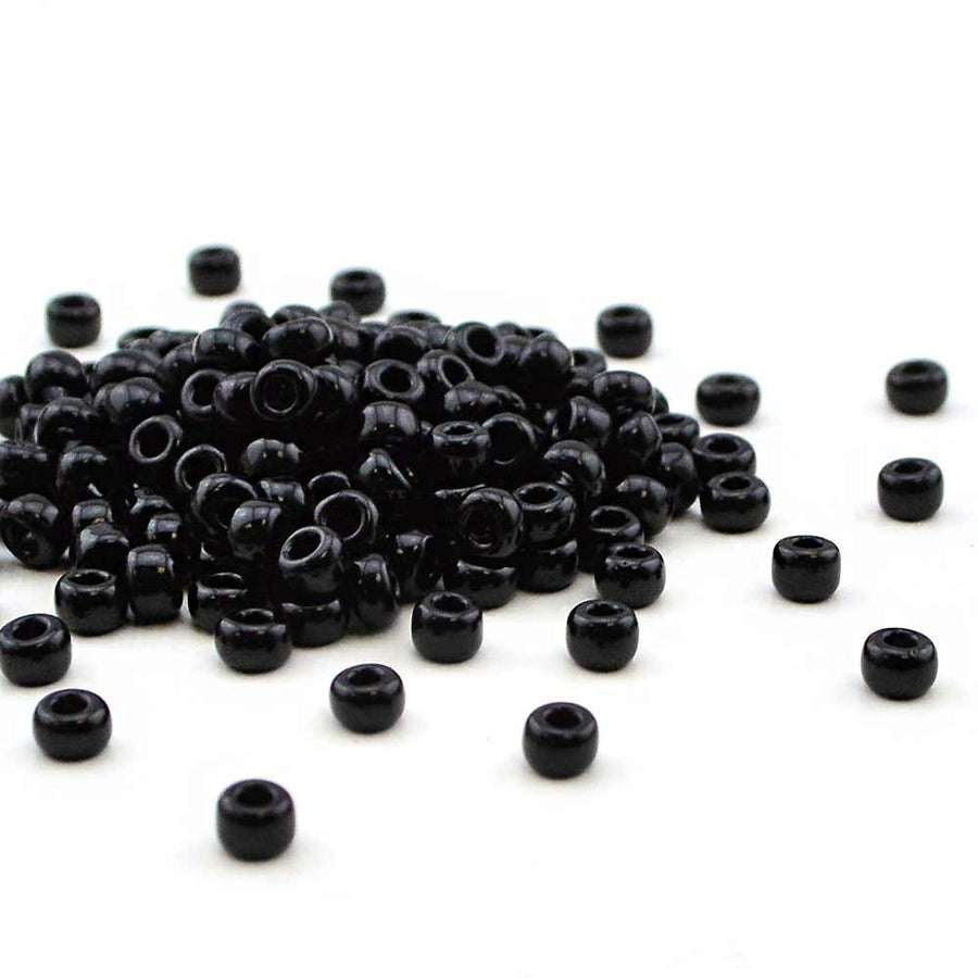 6-401 Opaque Black , 6/0 Miyuki Seed Beads - Helby, Beadshop.com