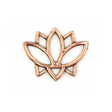 Open Lotus Link- Antique Copper