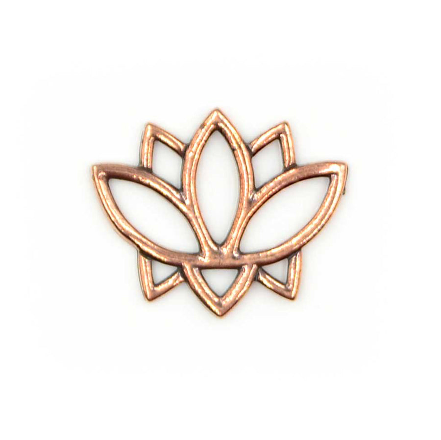 Open Lotus Link- Antique Copper