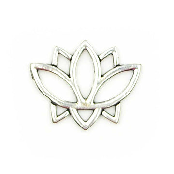 Open Lotus Link- Antique Silver