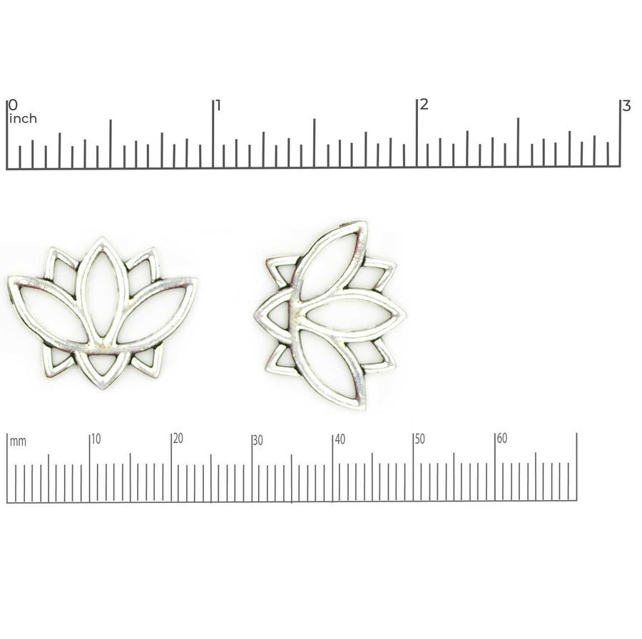 Open Lotus Link- Antique Brass