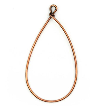 Pear Hoop- Antique Copper