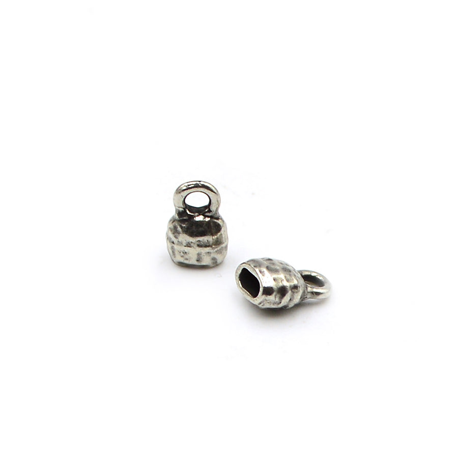 Petite Distressed End Caps- Antique Pewter (1 pair)