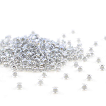 8-242- Sparkle Pewter Lined Crystal , 8/0 Miyuki Seed Beads - Helby, Beadshop.com