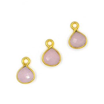 Pink Chalcedony 18k Gold Vermeil Bezel Briolette