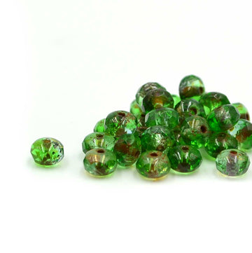 5mm Rondelles- Green & Sky Blue Picasso