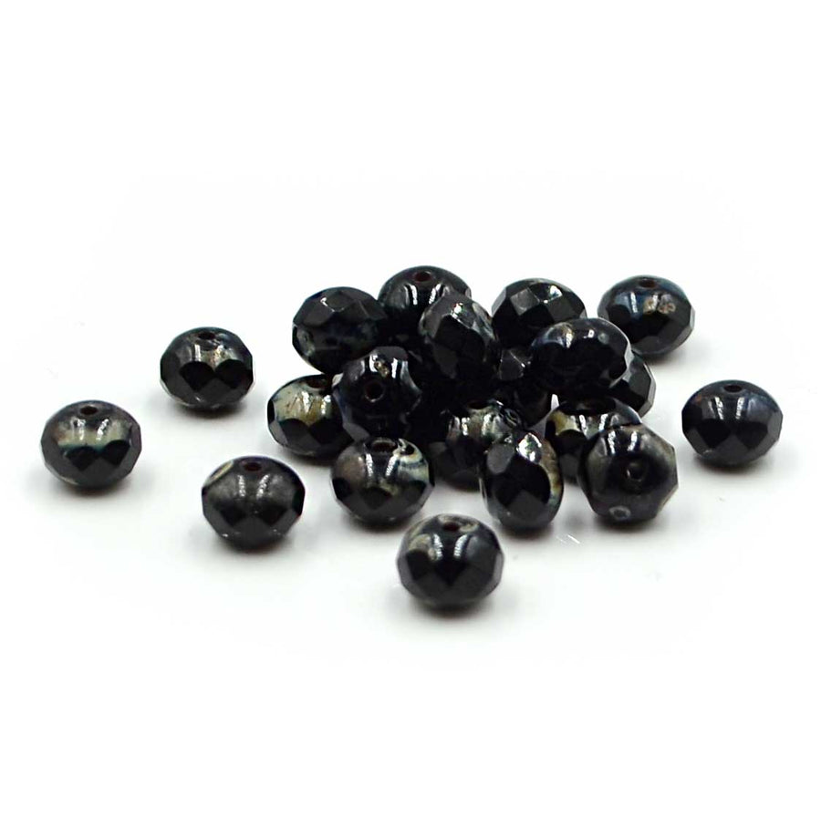 7mm Rondelles- Black Picasso