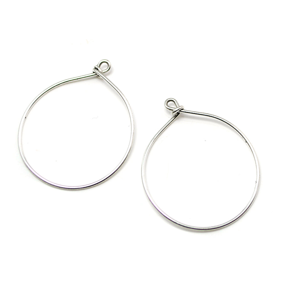 Round Hoop- Antique Silver