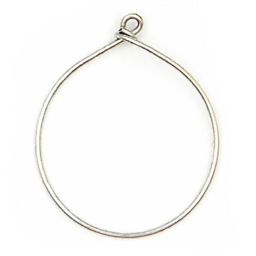 Round Hoop- Antique Silver