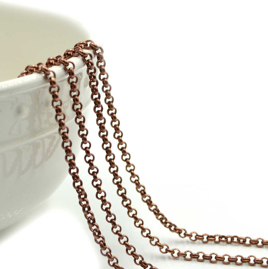 Run Along- Antique Copper Chain by the Foot