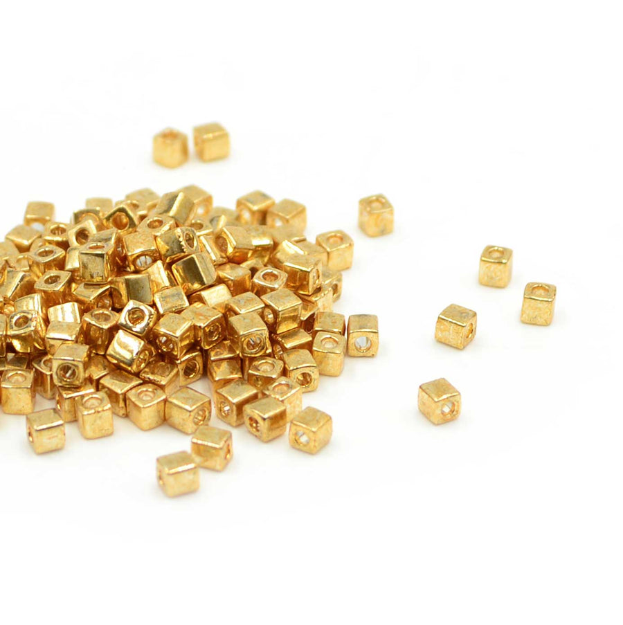 SB3-1052 Cube Galvanized Gold Plated