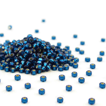 8-1425- Dyed Silver Lined Blue Zircon , 8/0 Miyuki Seed Beads - Helby, Beadshop.com