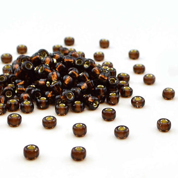 6-135S- Silver Lined Dark Topaz 6/0 , 6/0 Miyuki Seed Beads - Helby, Beadshop.com