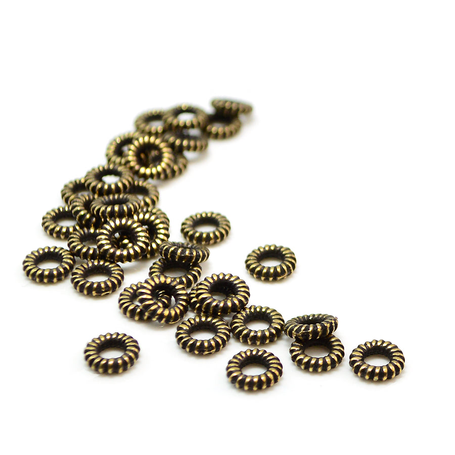 Coiled Spacers- Antique Brass (20 pieces)