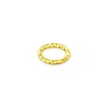 Small Hammertone Oval Ring- Gold
