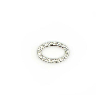 Small Hammertone Oval  Ring- White Bronze