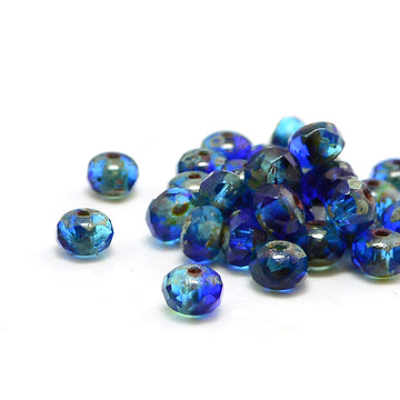 5mm Rondelles- Aqua Sapphire