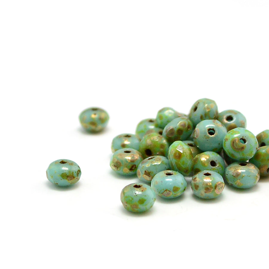 5mm Rondelles- Sky Blue Picasso