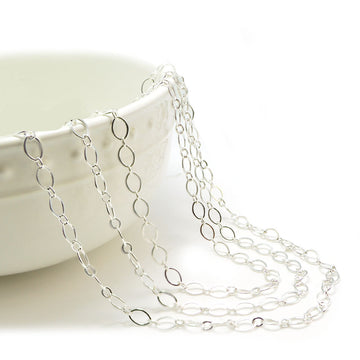 Smooth Sailing- Bright Silver Chain by the Foot