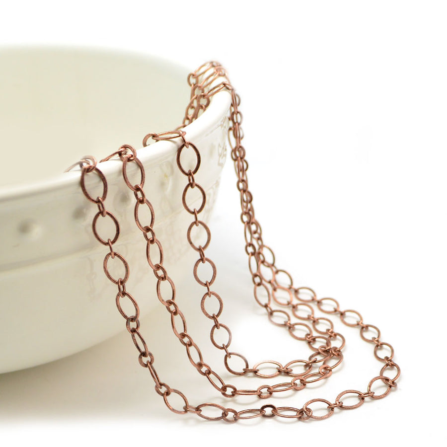 Smooth Sailing- Antique Copper Chain by the Foot