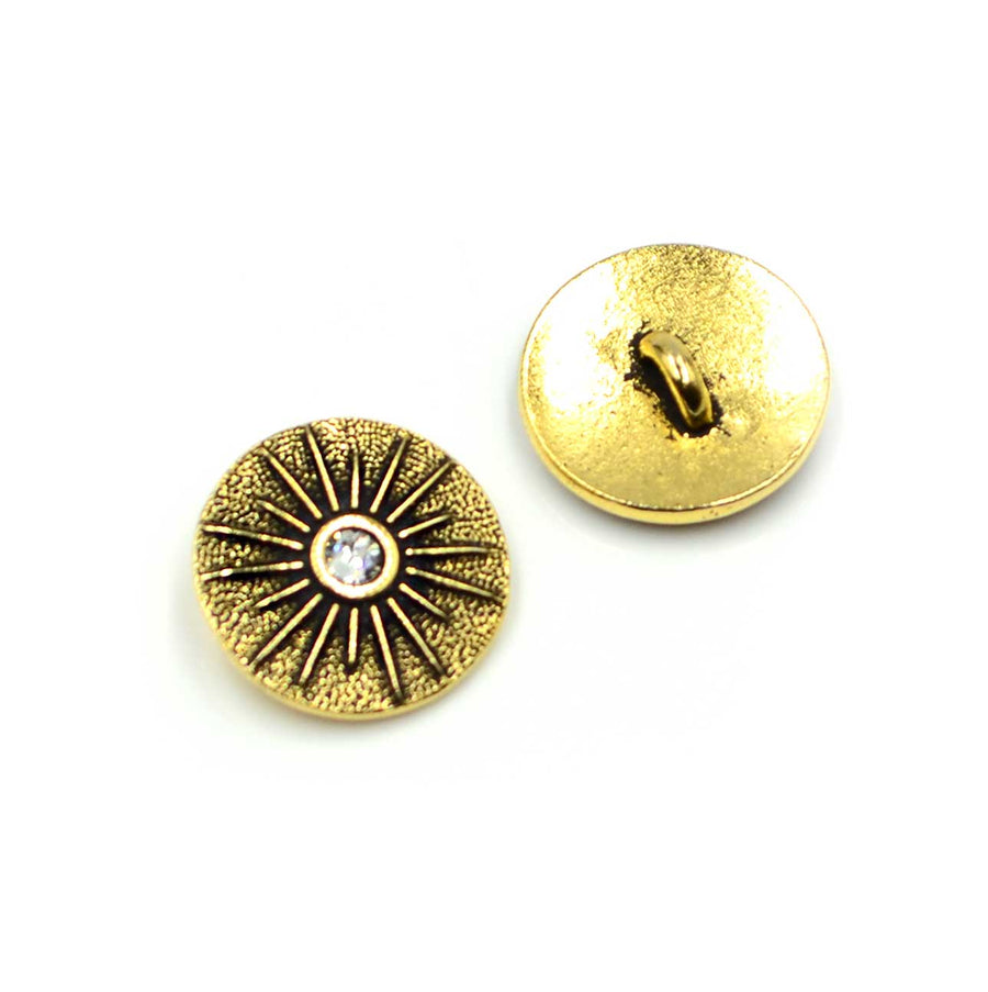 Starburst Button- Antique Gold