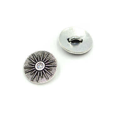 Starburst Button- Antique Silver