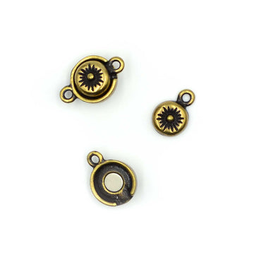 Starburst Magnetic Clasp- Oxidized Brass