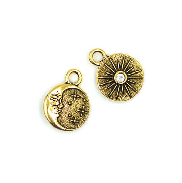 Starry Night Charm- Antique Gold