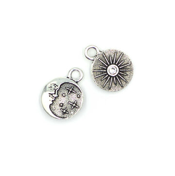 Starry Night Charm- Antique Silver