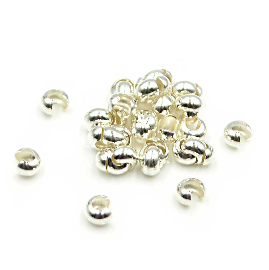 3mm Crimp Covers- Sterling Silver
