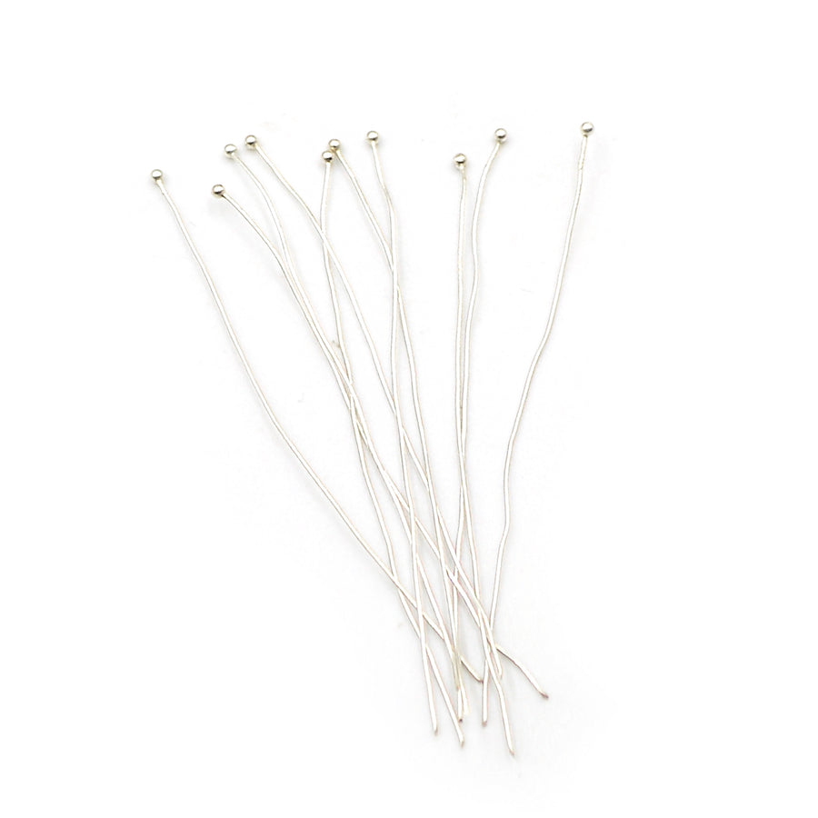 2 Inch 2mm Dot Head Pins- Bright Silver (10 pieces)