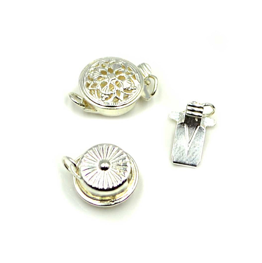 Round Filigree Clasp- Sterling Silver