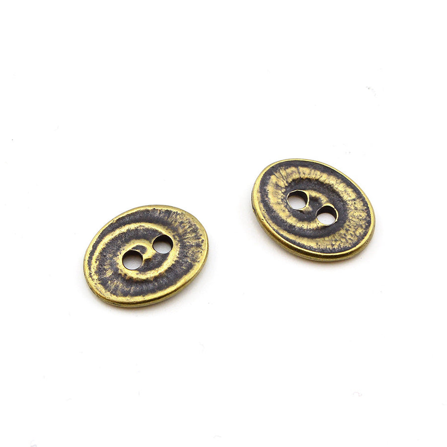 Swirl- Brass , Buttons - Tierracast, Beadshop.com