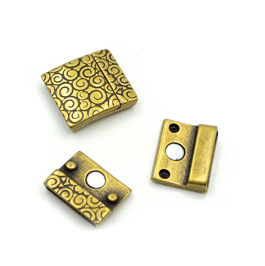 Swirl Clasp 20- Antique Brass