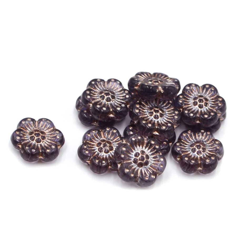 Wild Rose Beads- Transparent Tanzanite Platinum