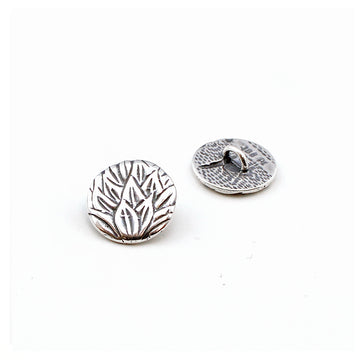 Tea Leaves- Antique Silver , Buttons - JBB International, Beadshop.com