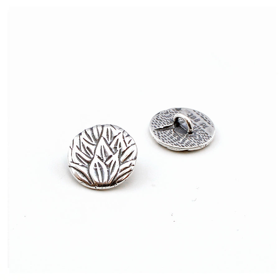 Tea Leaves- Antique Silver , Buttons - JBB International, Beadshop.com