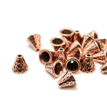 Dimpled Cones- Antique Copper (1 pair)