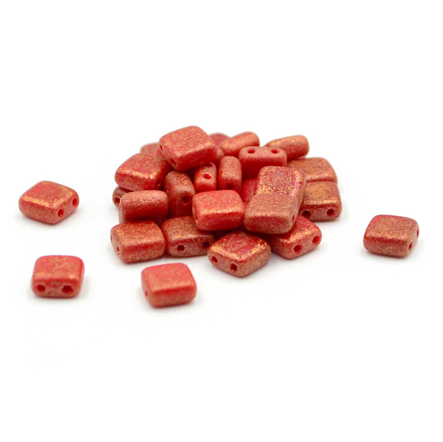 CzechMates Tiles- Red Antique Shimmer