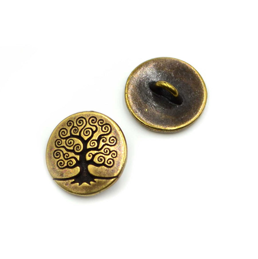 Tree of Life Button- Brass
