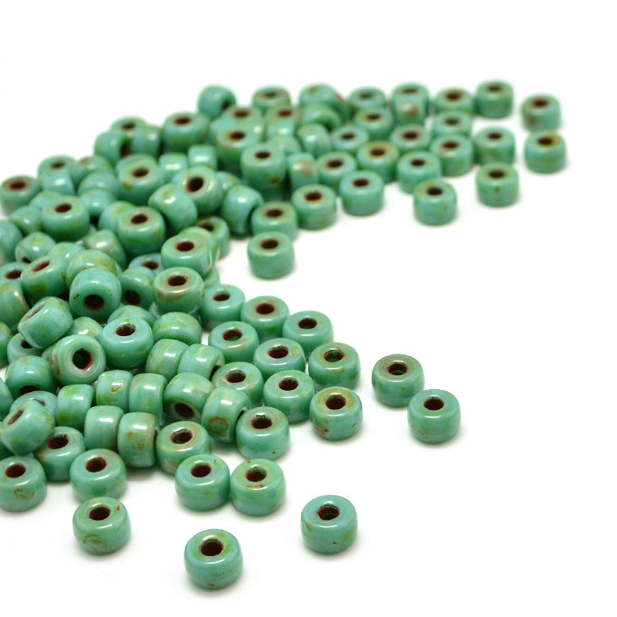 2/0 Matubos- Turquoise Green Dk Travertine