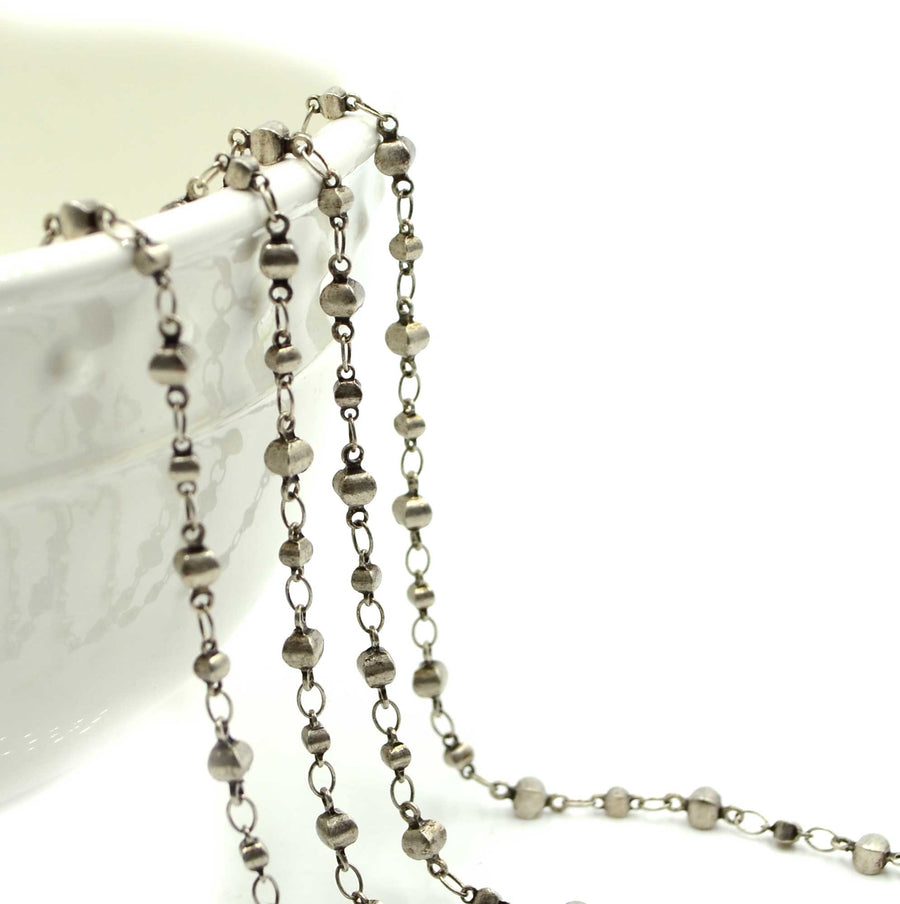 Two Lanterns- Antique Silver Chain by the Foot