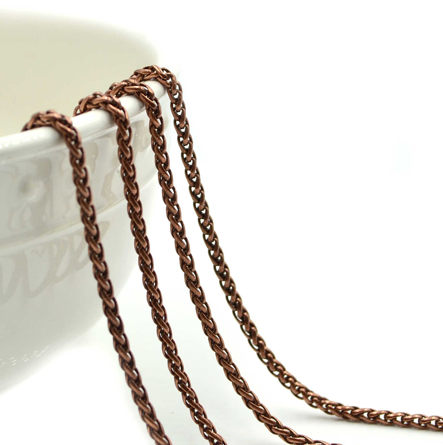 Wheat- Antique Copper Chain by the Foot –