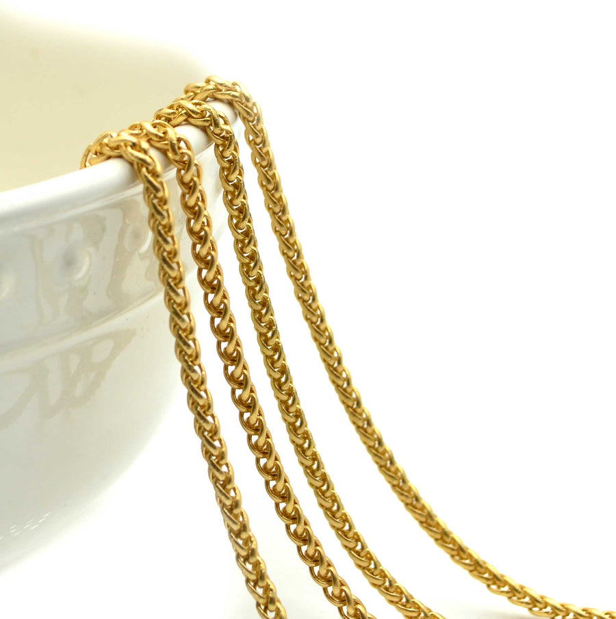 Wheat- Satin Gold Chain by the Foot