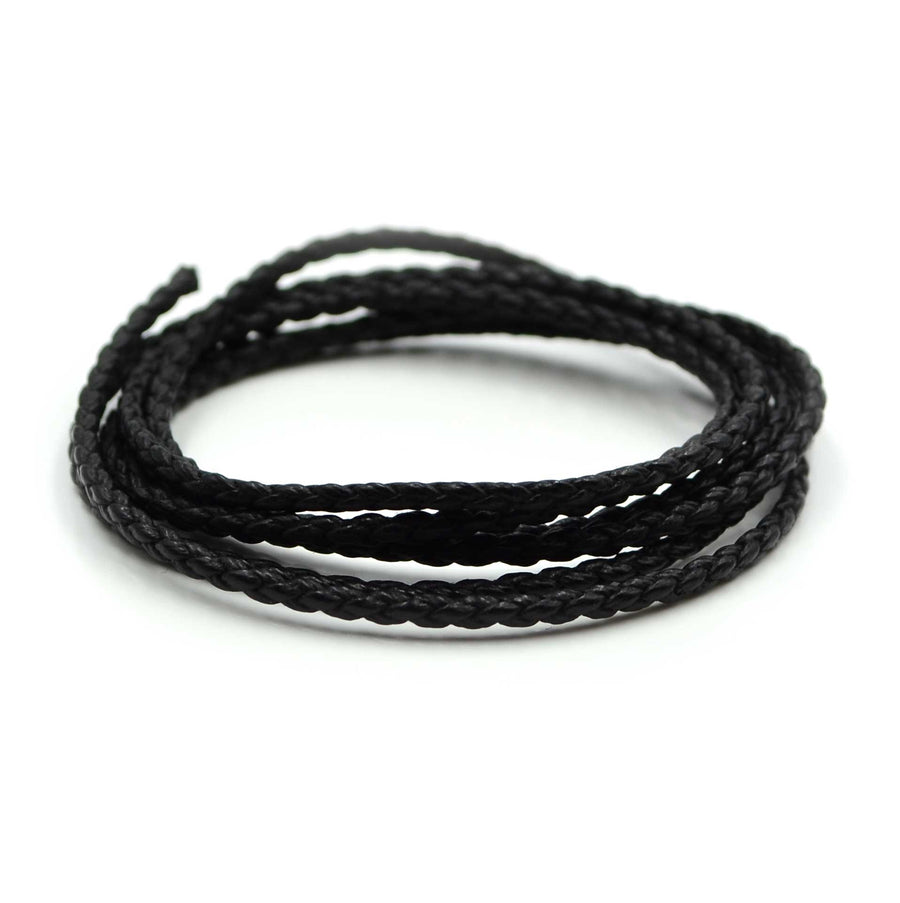 Black- Cotton Braided Bolo by the Yard