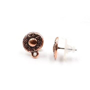 Woven Earring Posts- Antique Copper (1 pair)